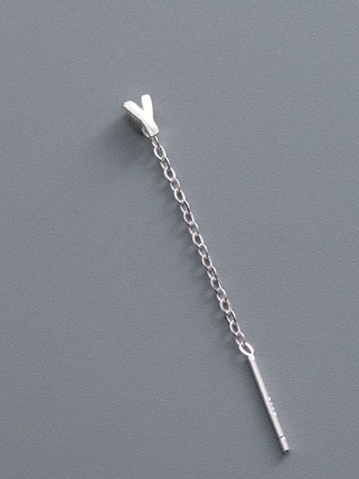 ES2180 [Single Y Letter] 925 Sterling Silver Tassel Minimalist Threader Earring